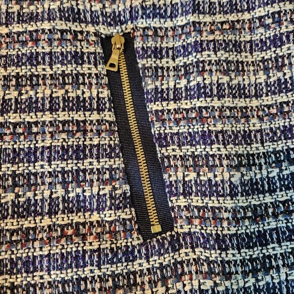 LOFT tweed mini skirt zip pocket 0p - Picture 2 of 9